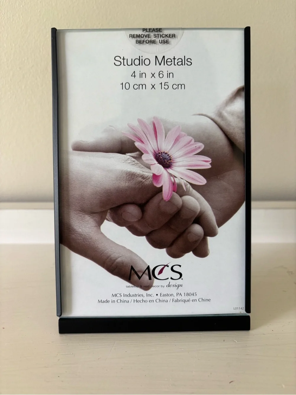 MCS Studio Metals Black Metal Photo Frame 4x6 Portrait Freestanding L01142